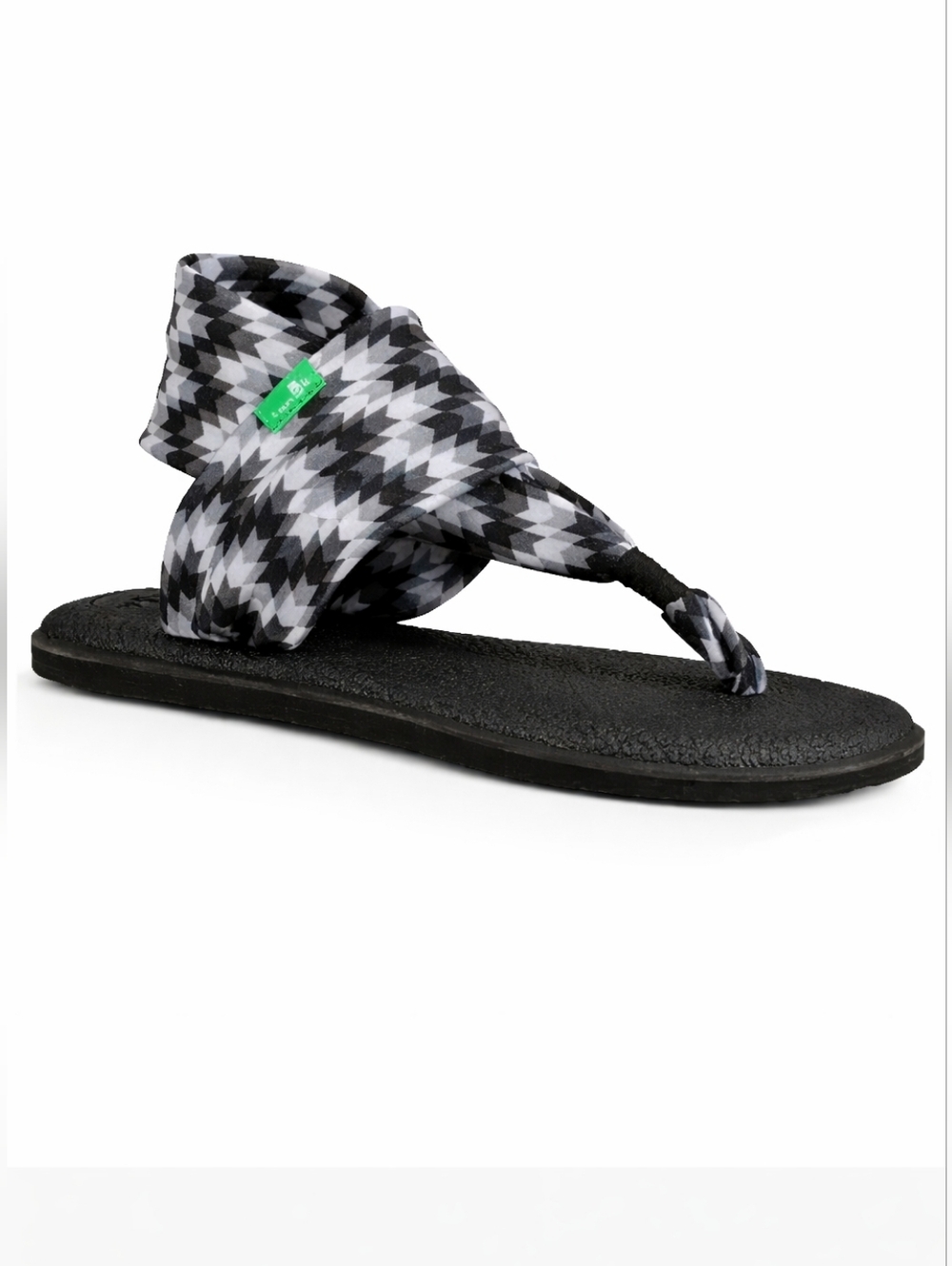 Sanuk Yoga Sling 2 Print Sandals Flip Flops Black Gray White
